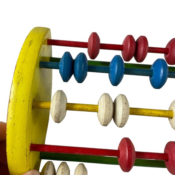 Vintage Wooden Playskool Mathematic Abacus Math Learning Simple Montessori Kid - Picture 15 of 16